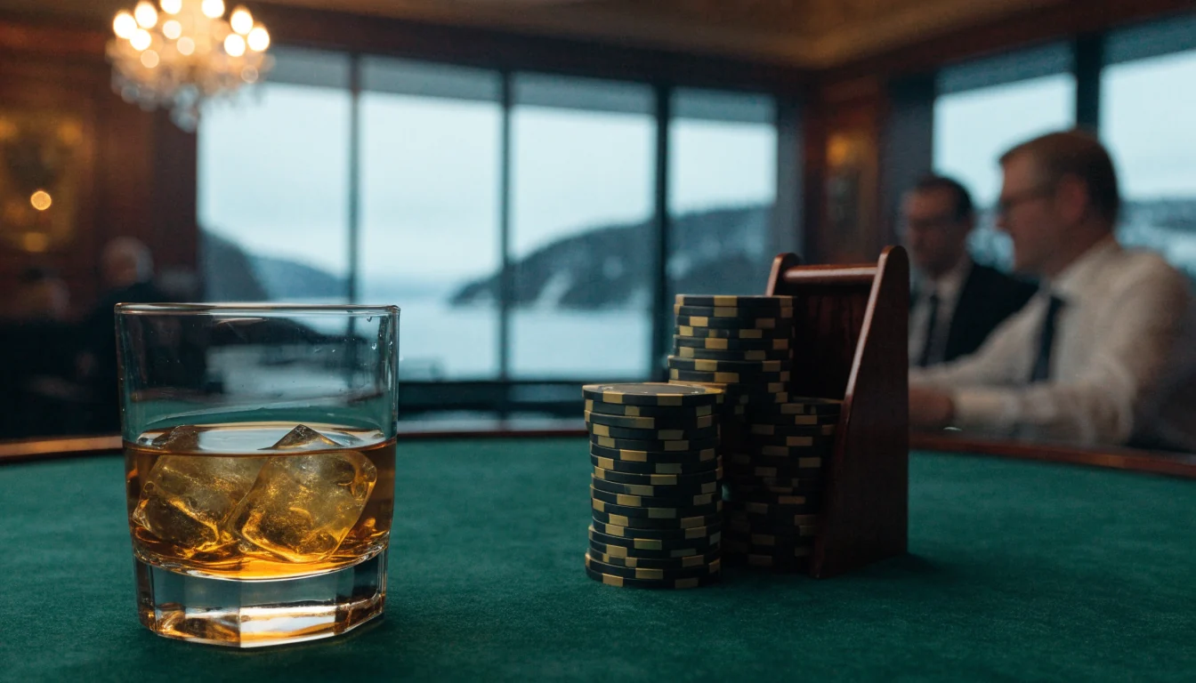 Luksuriøs highroller casinoatmosfære i elegant norsk spillrom